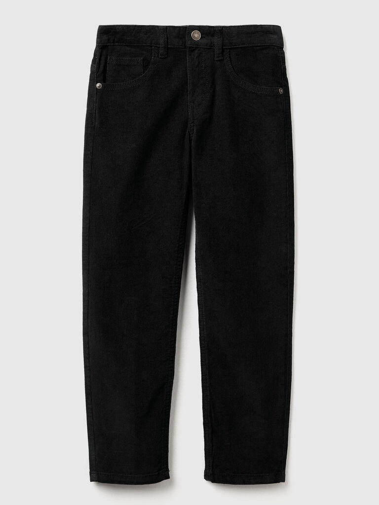 Slim fit stretch velvet trousers