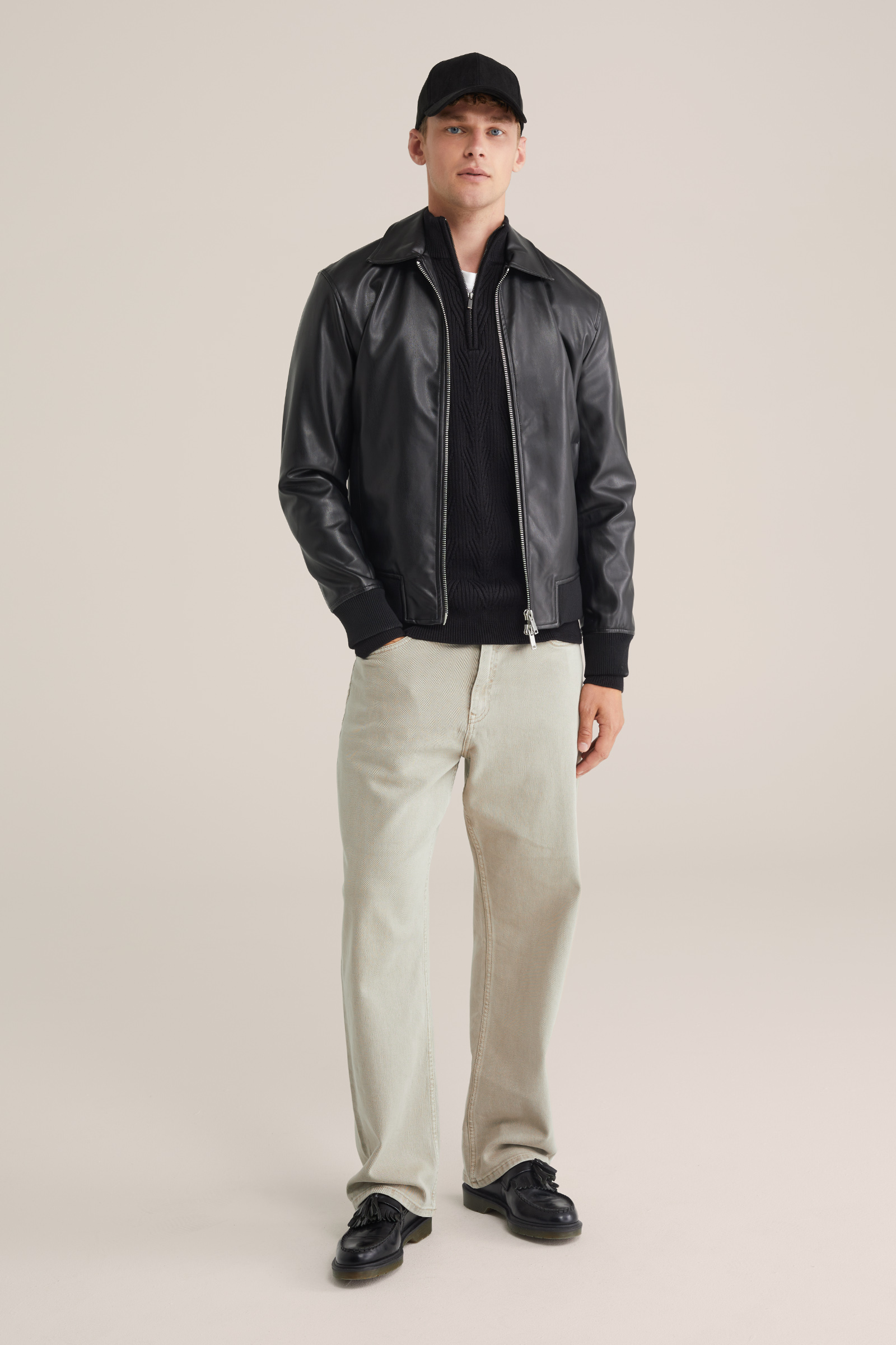 Heren regular fit trui met quarter-zip