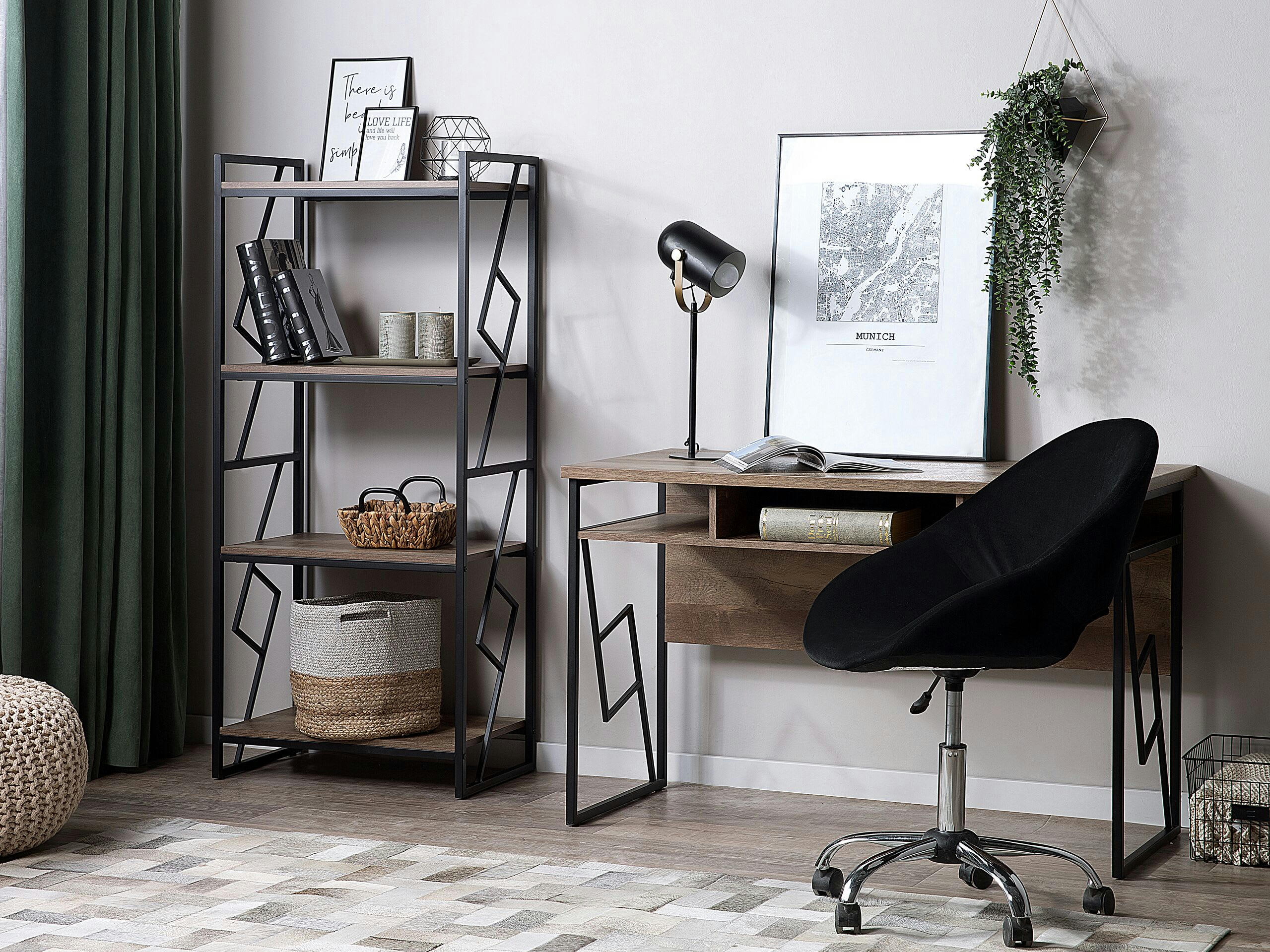 FORRES - Étagère 4 compartiments effet bois