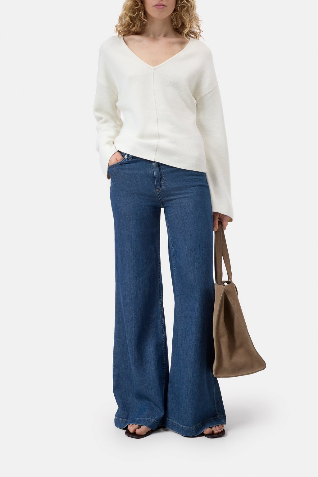 V-Neck Pullover aus Wolle