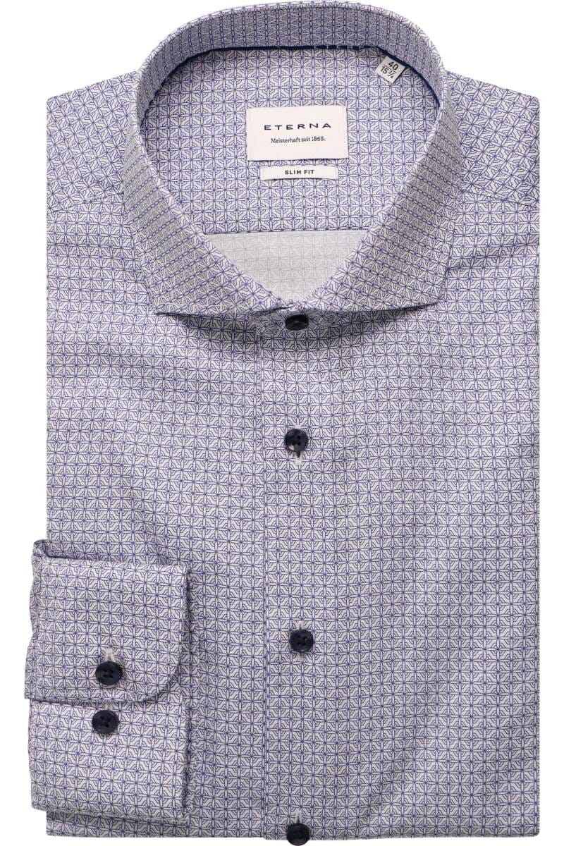 ETERNA Slim Fit Hemd mittelblau, Bedruckt
