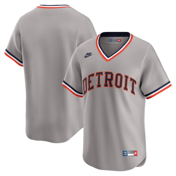 Detroit Tigers Nike Throwback Cooperstown Collection Limited Jersey - Gray
