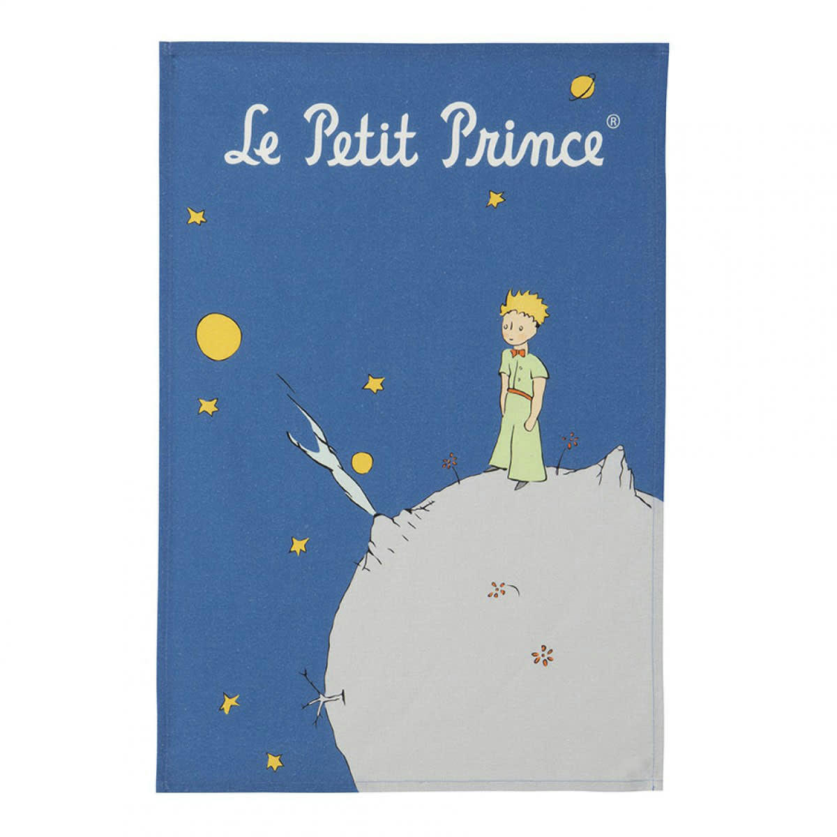 LE PETIT PRINCE - Torchon en coton bleu 50x75
