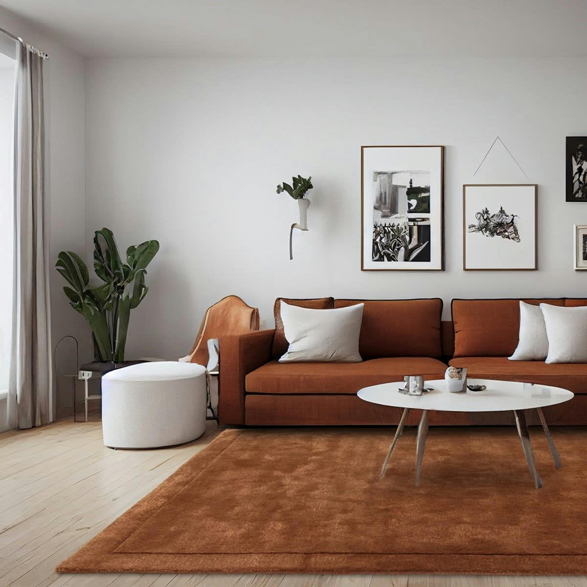SHINE - Tapis de salon en laine orange 200x290 cm