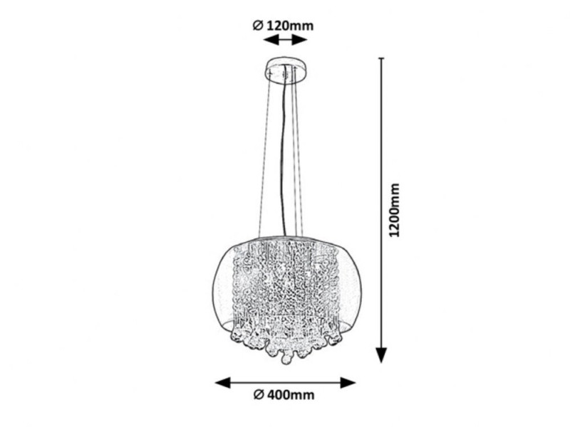 Lampa wisząca chromowana szkło dymne Ninelle 6xG9x40W Rabalux