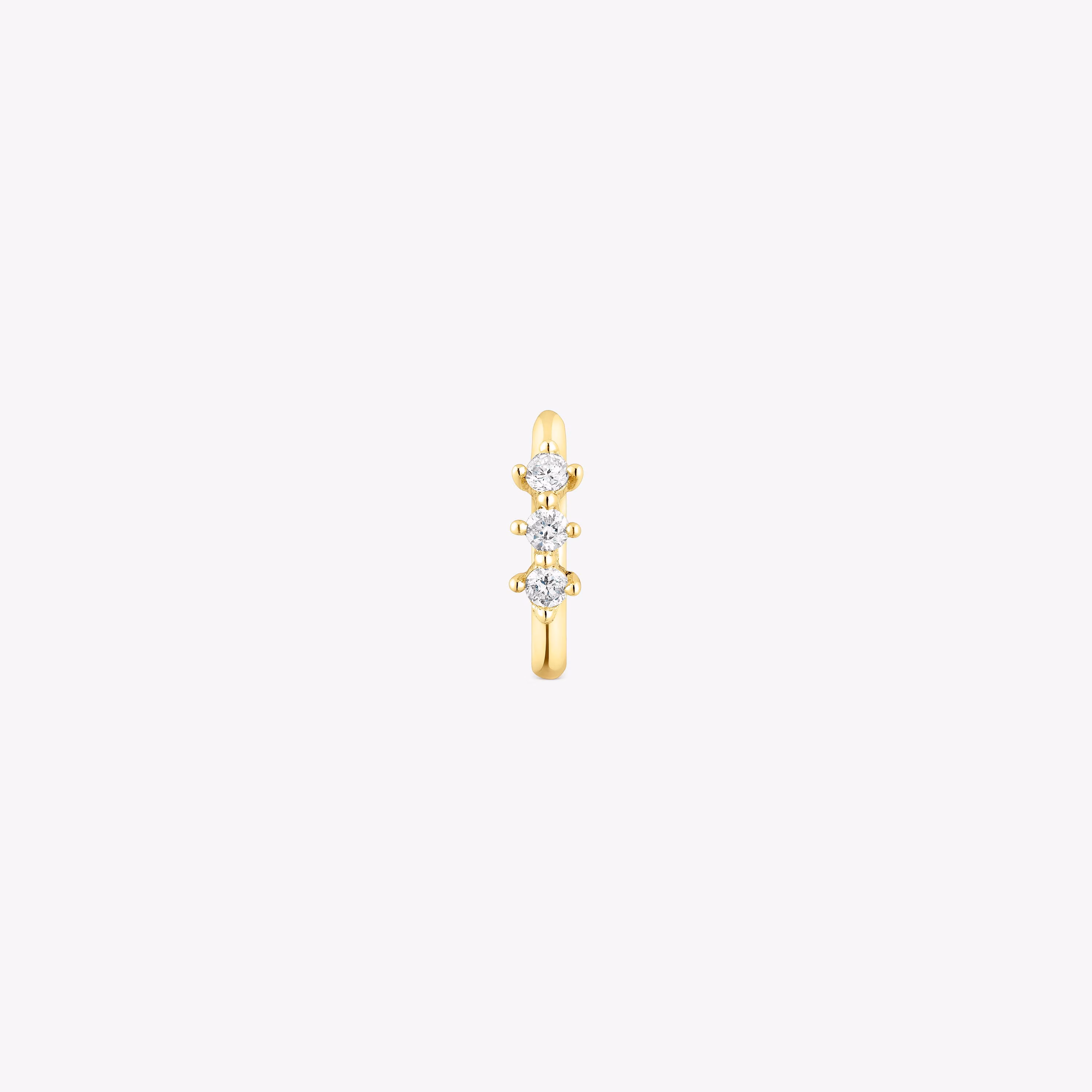 Pendiente aro tira de oro y diamantes Les Classiques