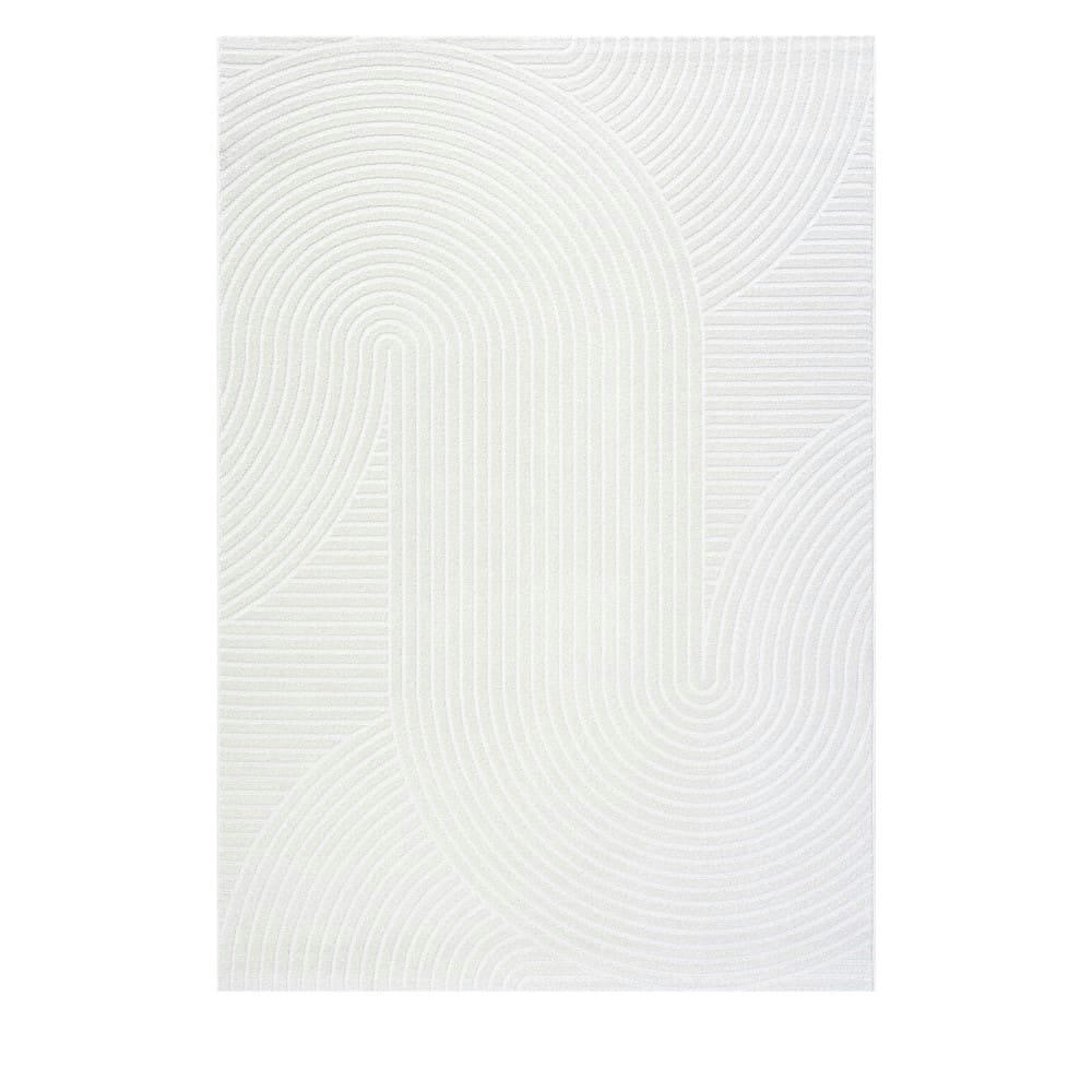 HILLS - Tapis contemporain à motif géométrique ecru 200x290 cm