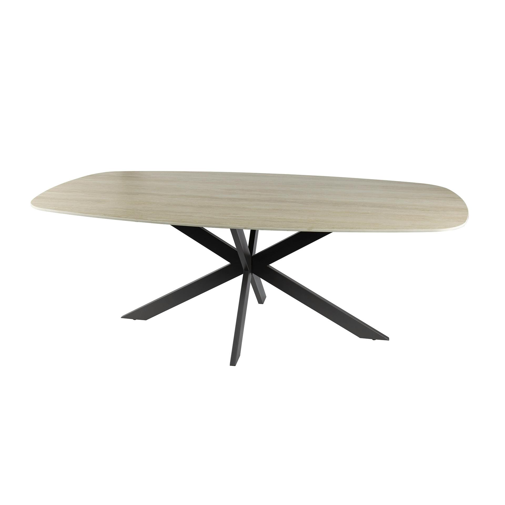 Table céramique effet travertin texturé - 180 cm COLISEE