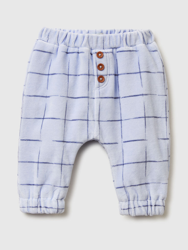 Check chenille trousers