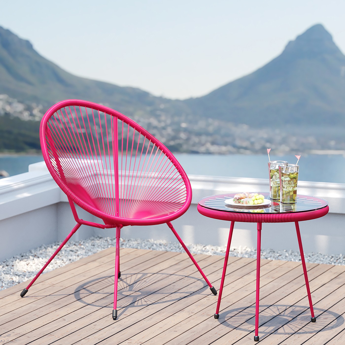 Kare Design Acapulco Mono Tuinfauteuil - roze