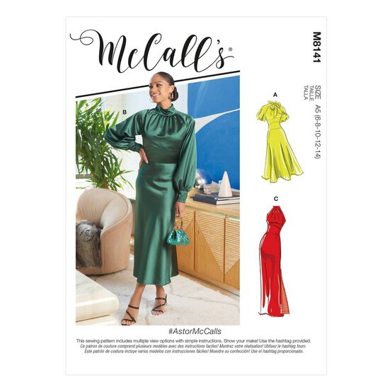 McCall’s Astor Dress Sewing Pattern M8141 (6-14)