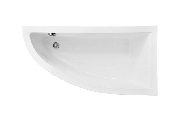 Baignoire asymétrique   tablier noir   repose tête- PRAKTIKA- 150 x 70 cm - Droite