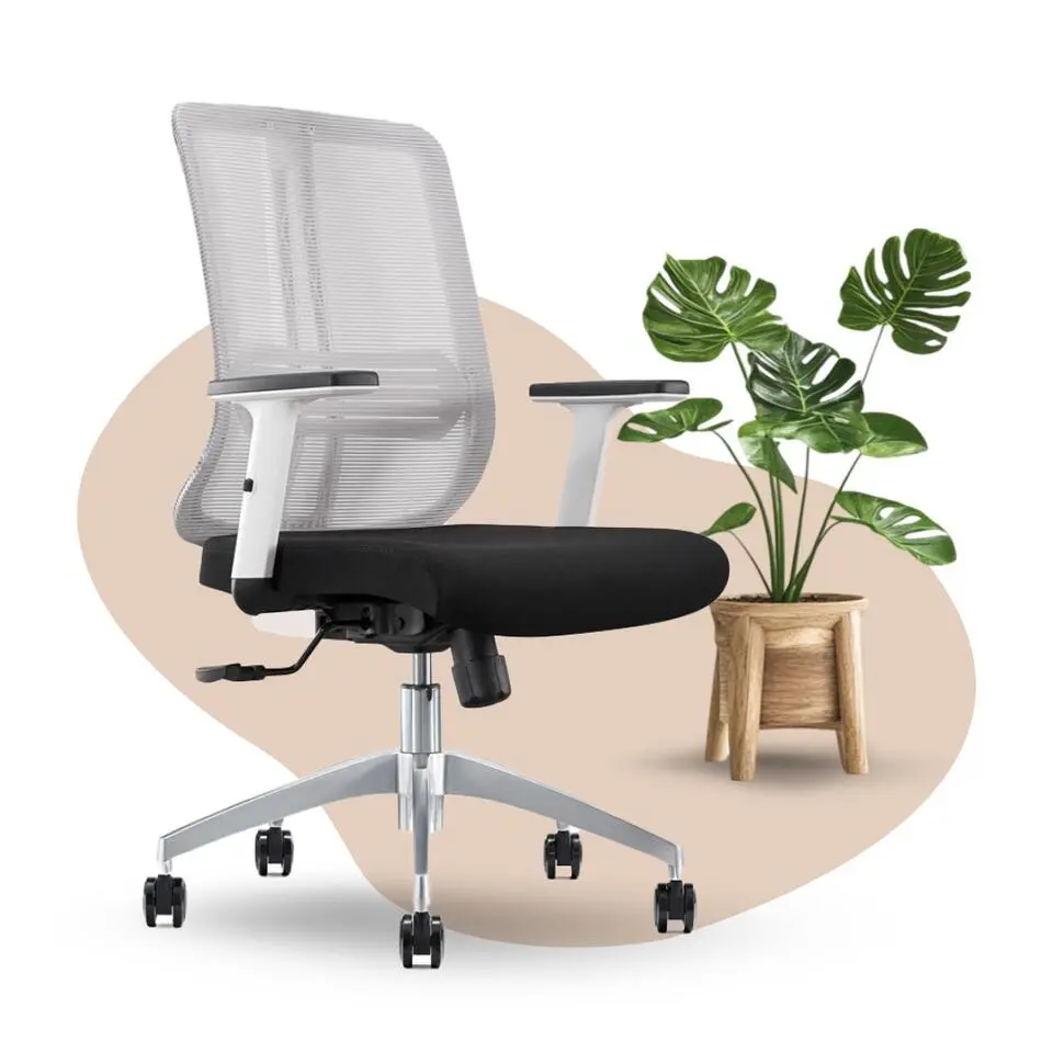 Bureaustoel Torino - Zwart / Wit