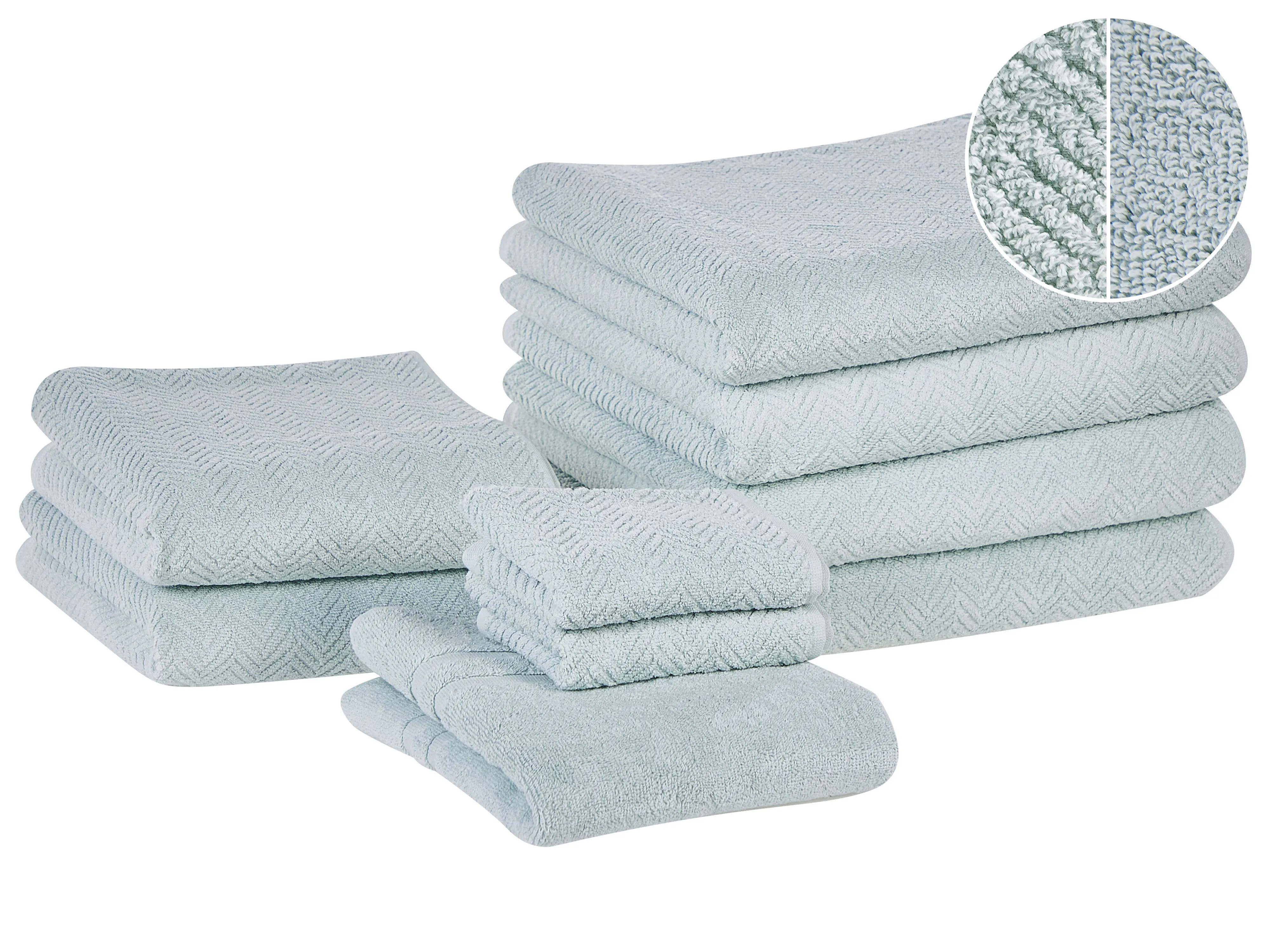 Set of 2 Towels MITIARO Terry Cotton Mint Green