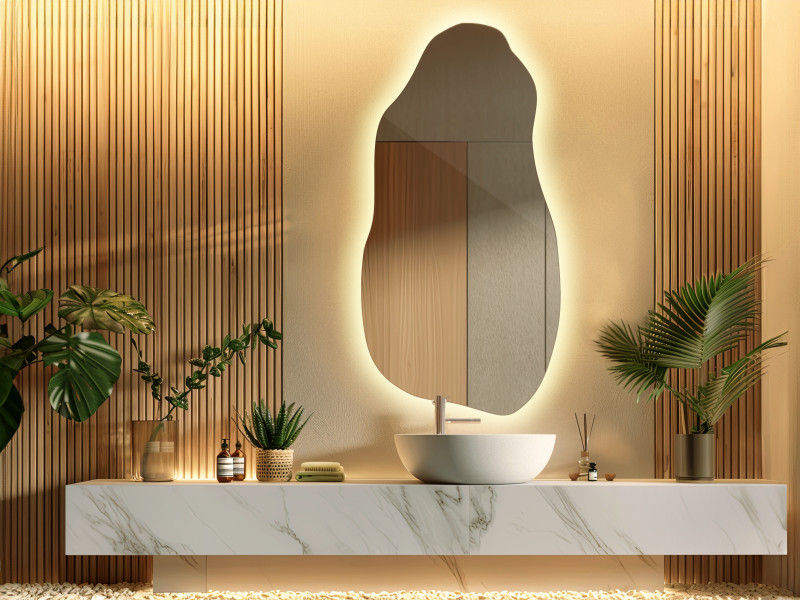 Łazienkowe Lustro LED 40 cm x 80 cm- światło ciepłe