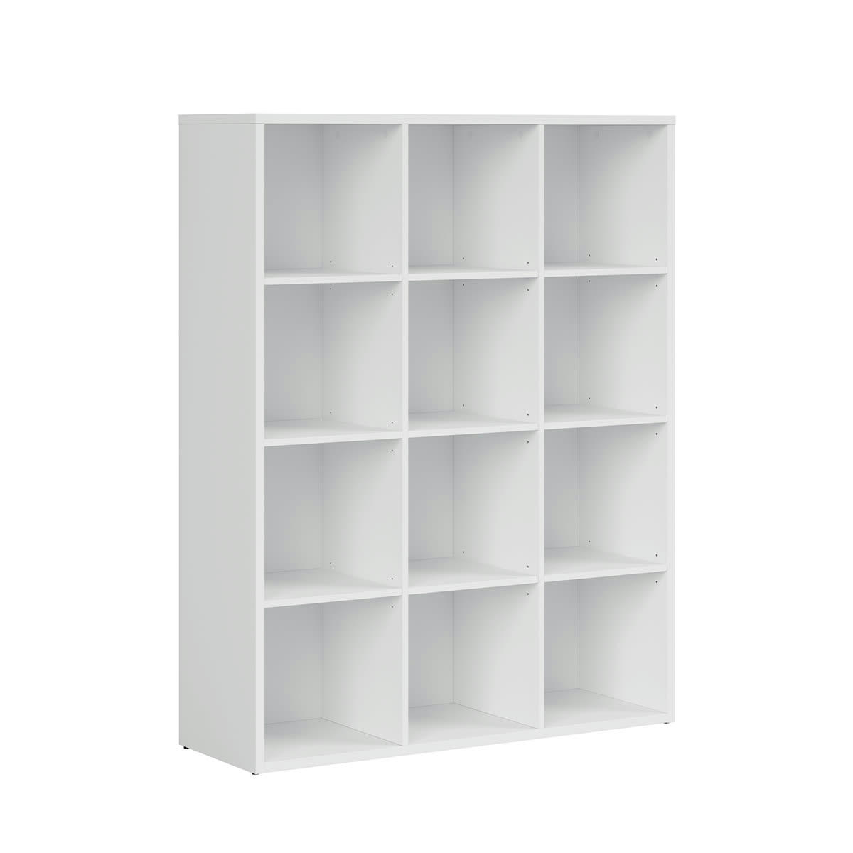 - Bibliothèque 12 cases stratifiés blanc