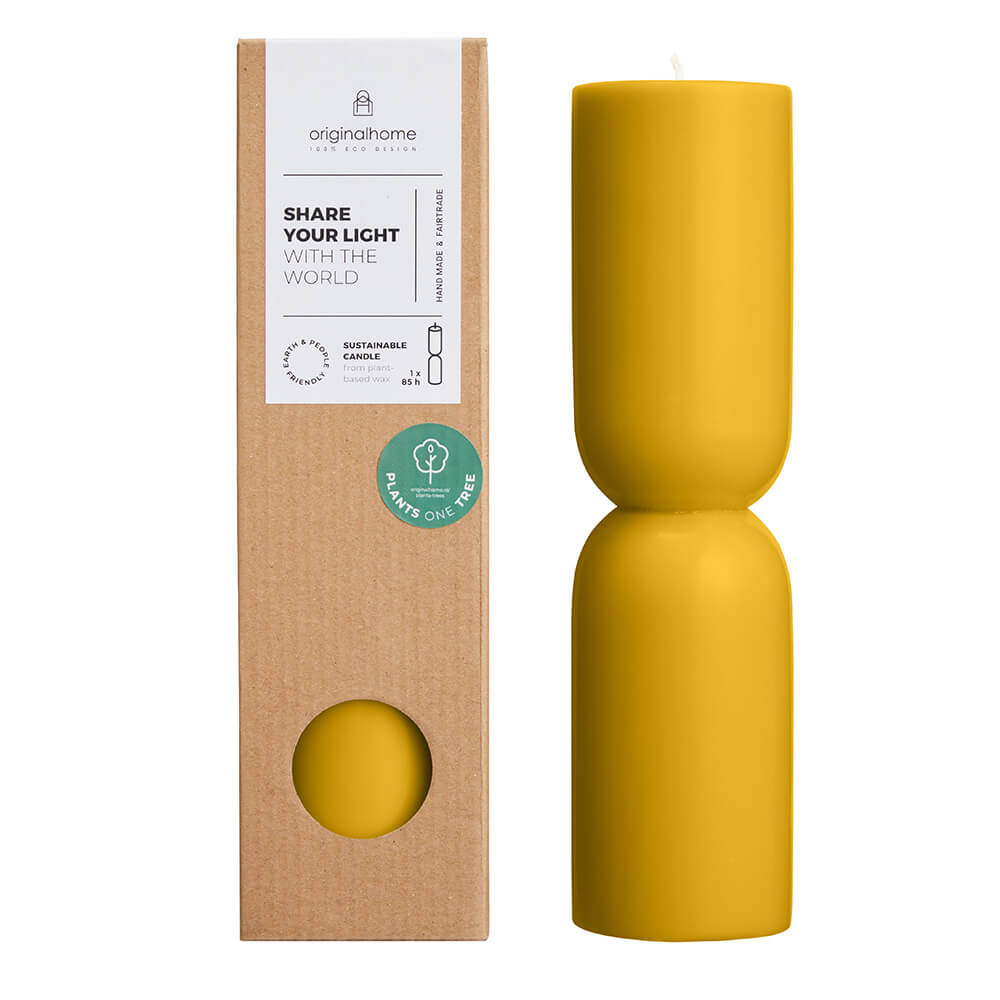 Originalhome kaars organische vorm - geel - L