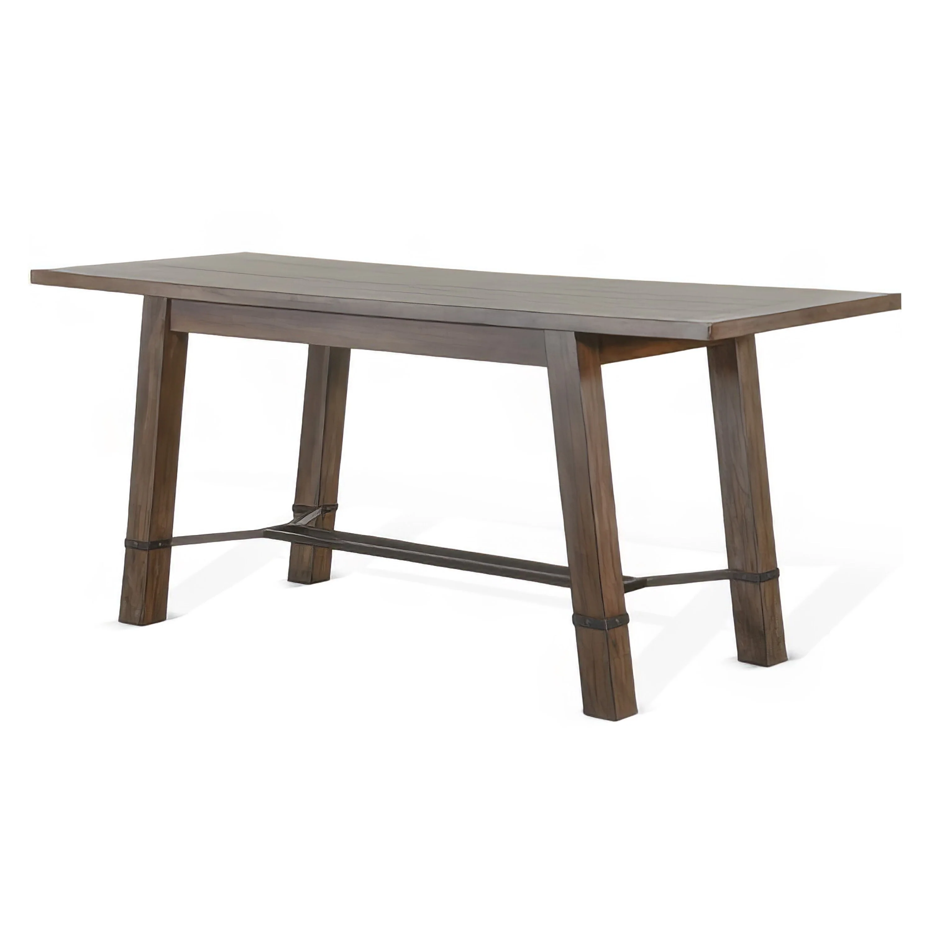 Yael Counter Height Table, Brown Mahogany Wood, Rectangular, 84 Inch