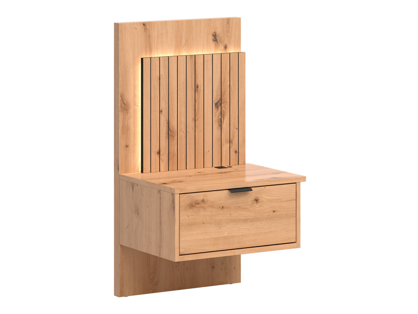 Szafka nocna Lamea lewa 52 cm dąb artisan z USB LED