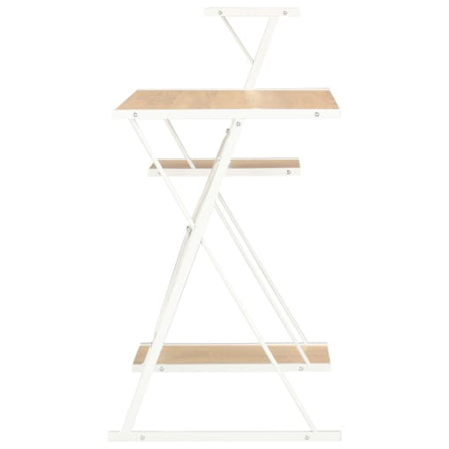 NNEVL Desk with Shelf White and Oak 116x50x93 cm