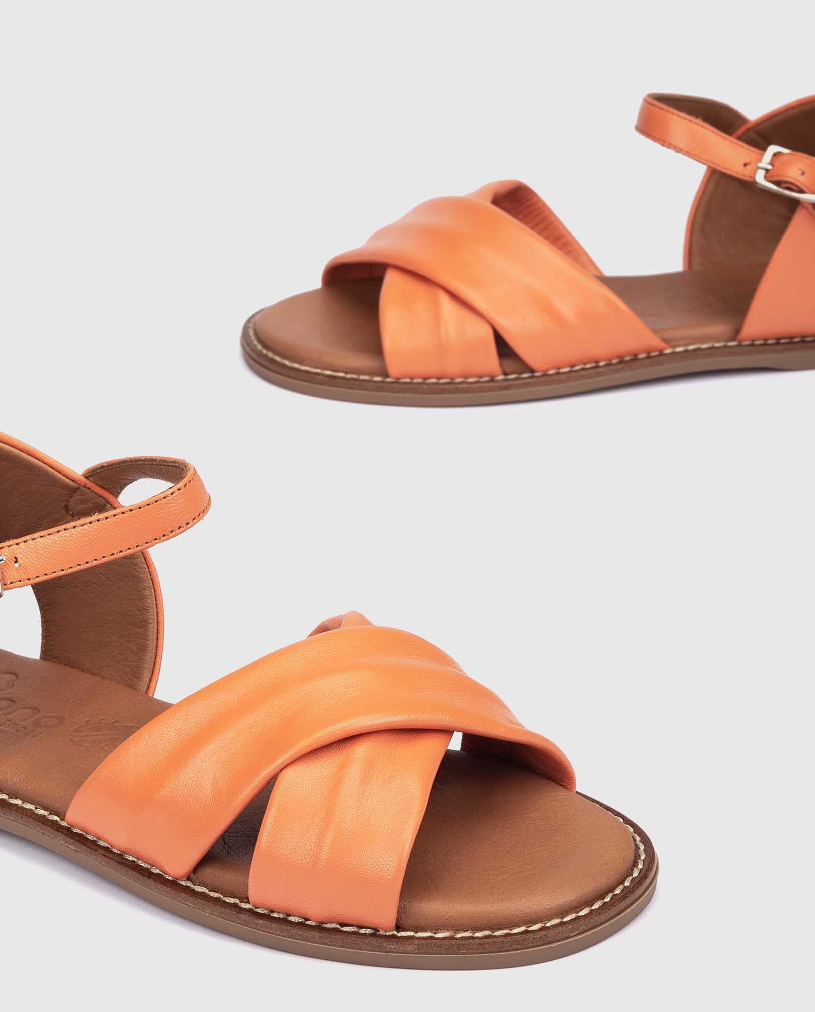 Sandalia plana Vera 003 naranja