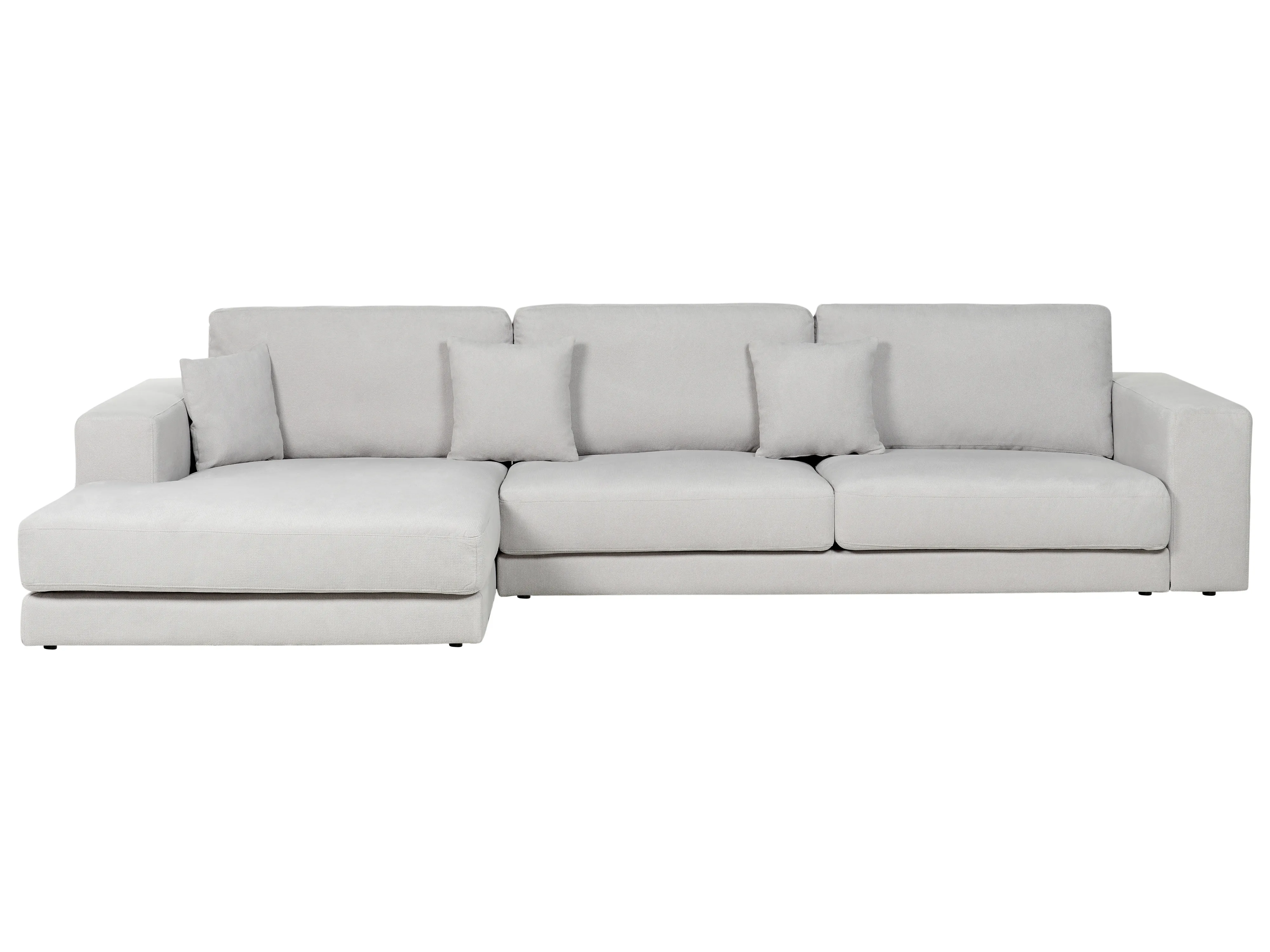 Corner Sofa 5 Seater LOFOTEN Fabric Light Grey Right Hand