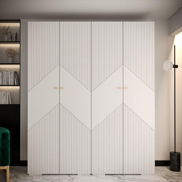 Armoire Manhattan Ryfel 2 a portes battantes H. 236,7 x L. 200 x P. 47, 4 portes