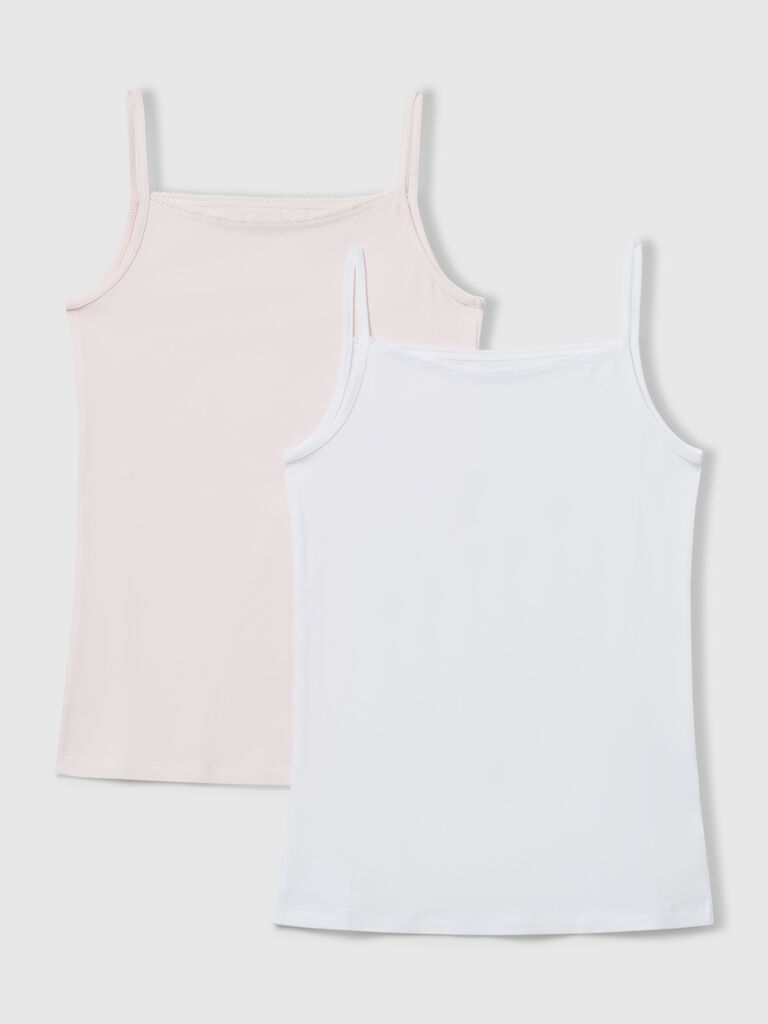 Two camisoles in stretch cotton