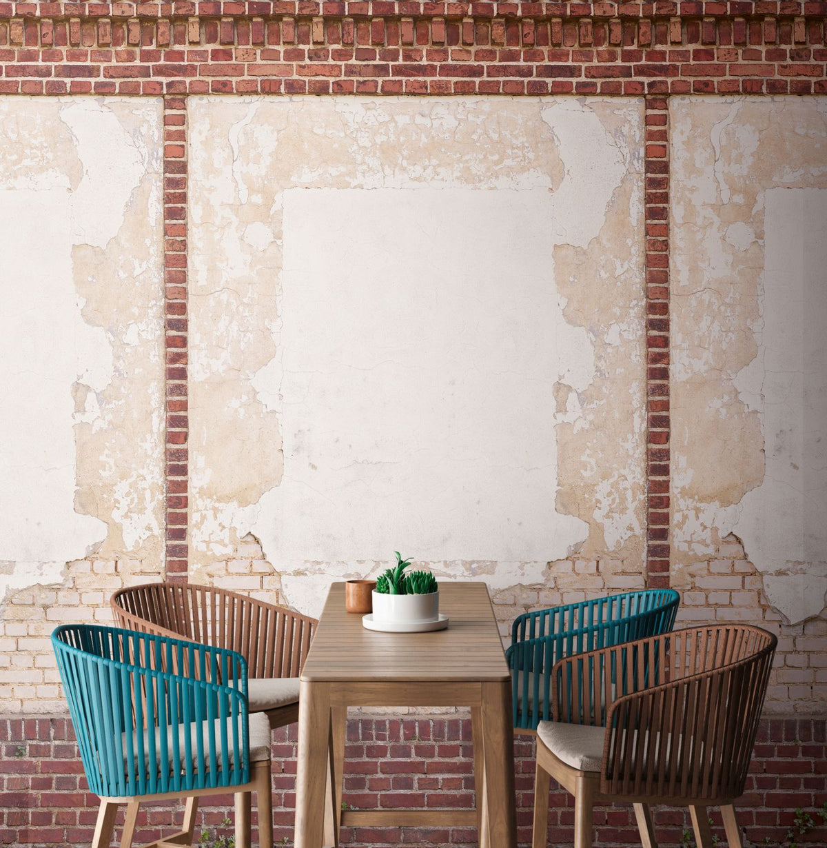 Livingwalls fotobehang steen bruin, beige, rood en crème - 159 x 280 cm - AS-392391