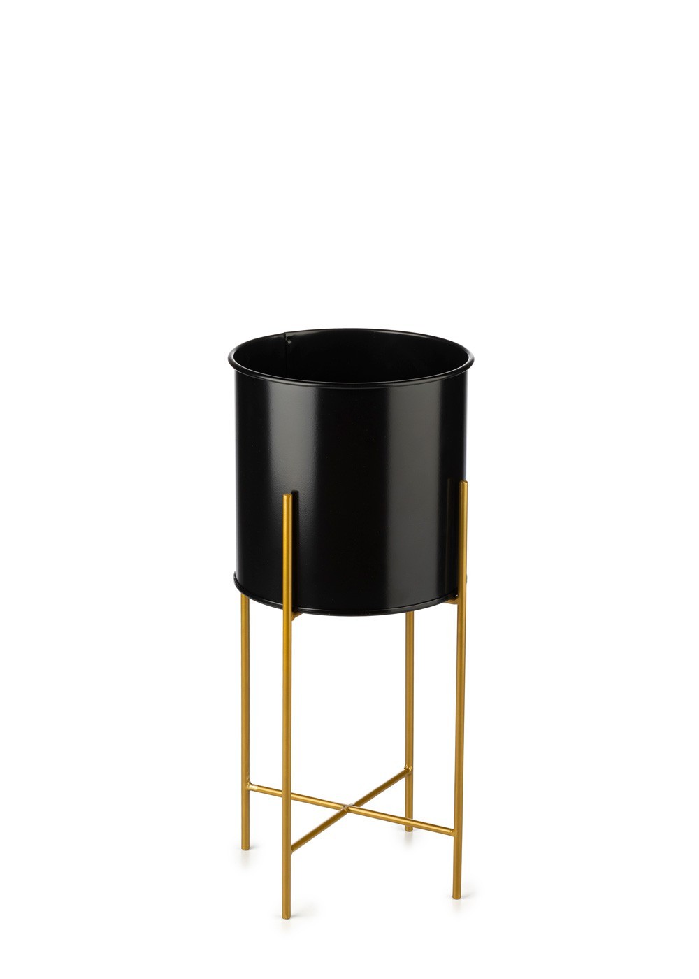 Kwietnik z osłonka 55 cm złoto czarny LOFT