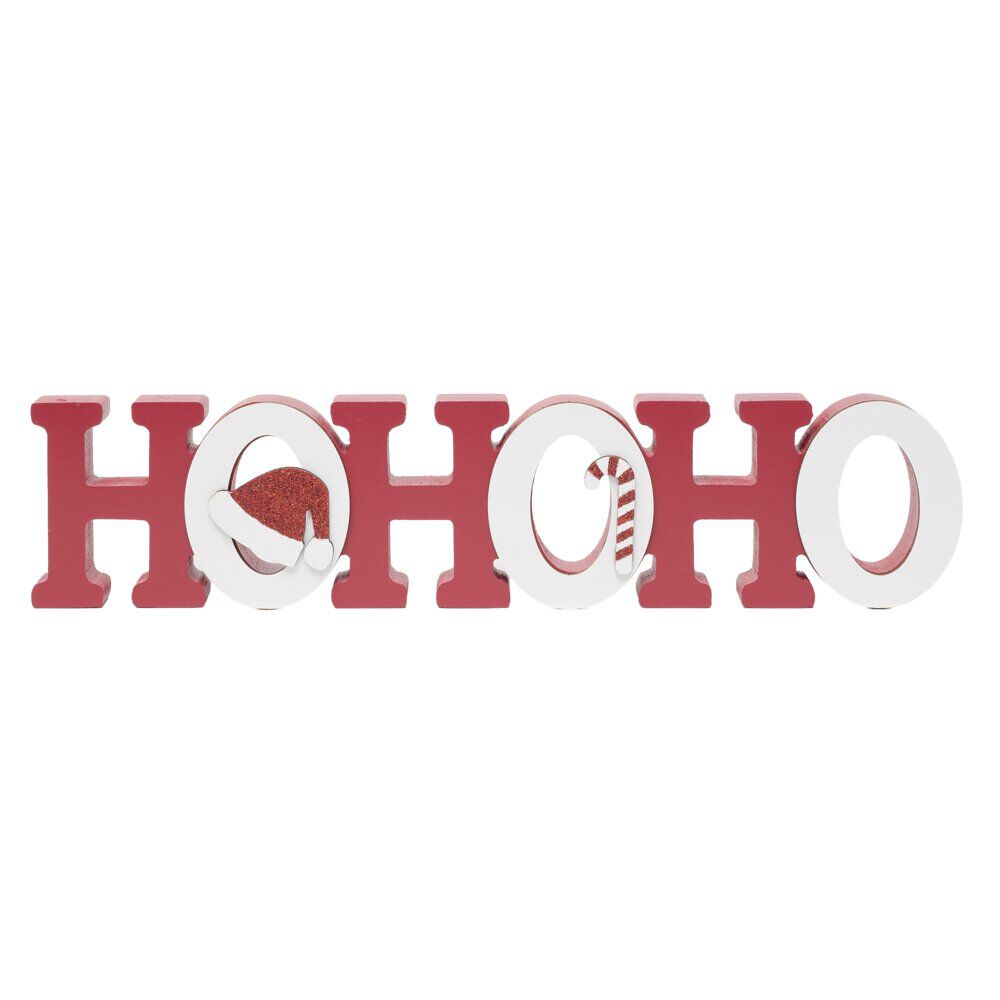 Mot décoratif de No&euml;l "Ho Ho Ho" à poser L38cm