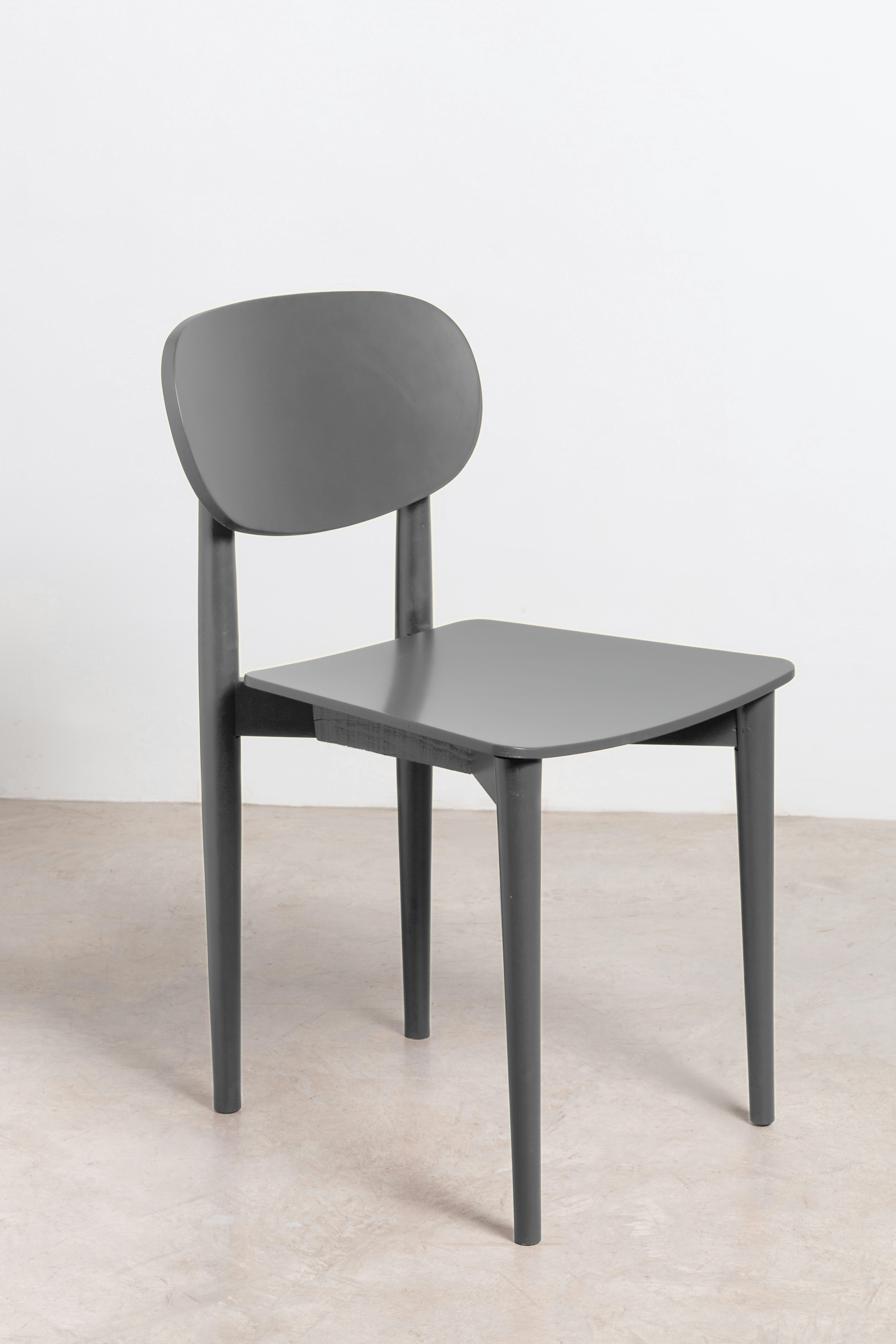 SANDRO - Chaise en bois de hêtre massif gris chaud