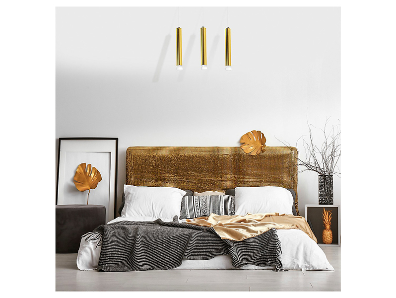 Lampa wisząca Goldie LED 3-punktowa metalowa złota