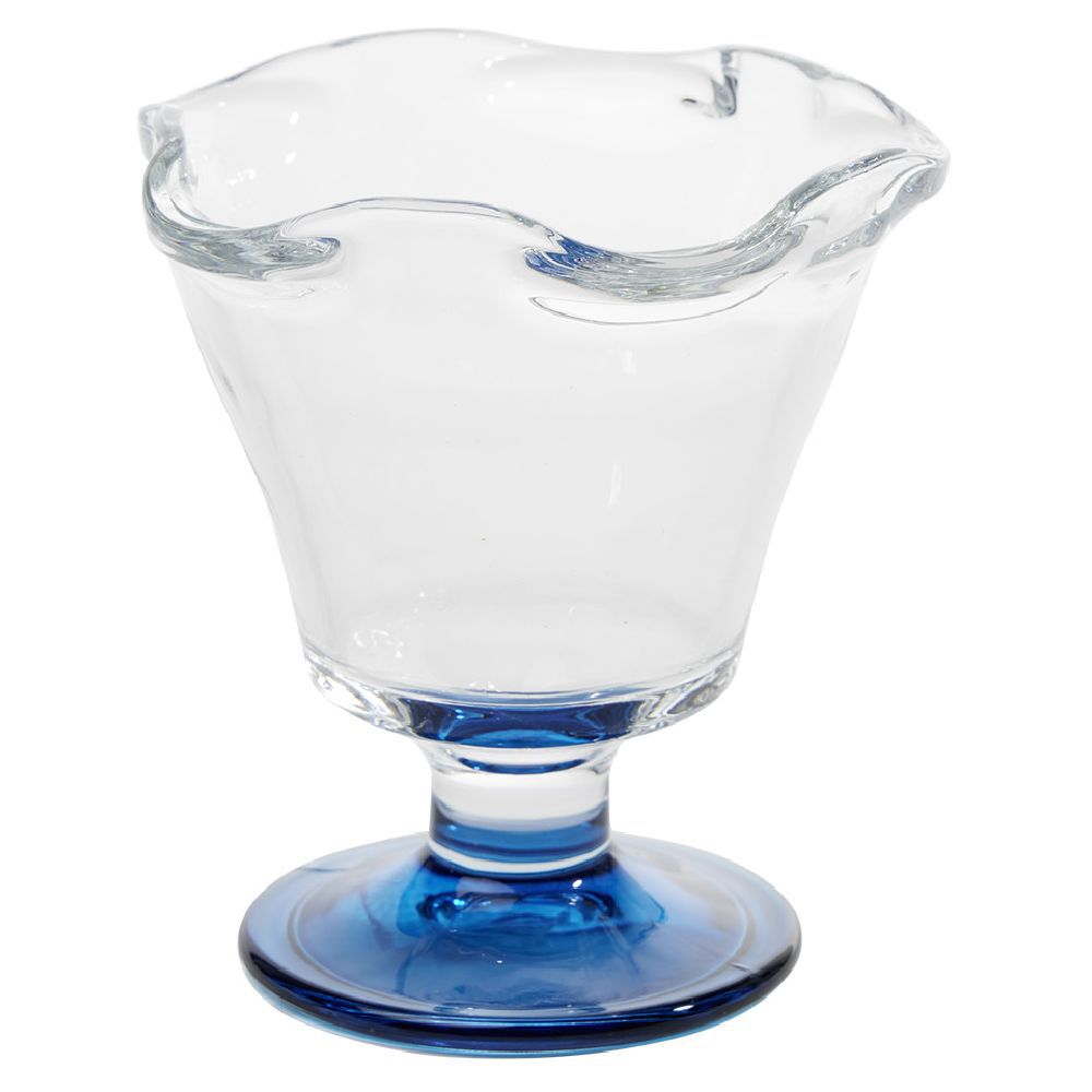 Coupelle à glace en verre avec pied coloré Ø10,6xH11,7cm