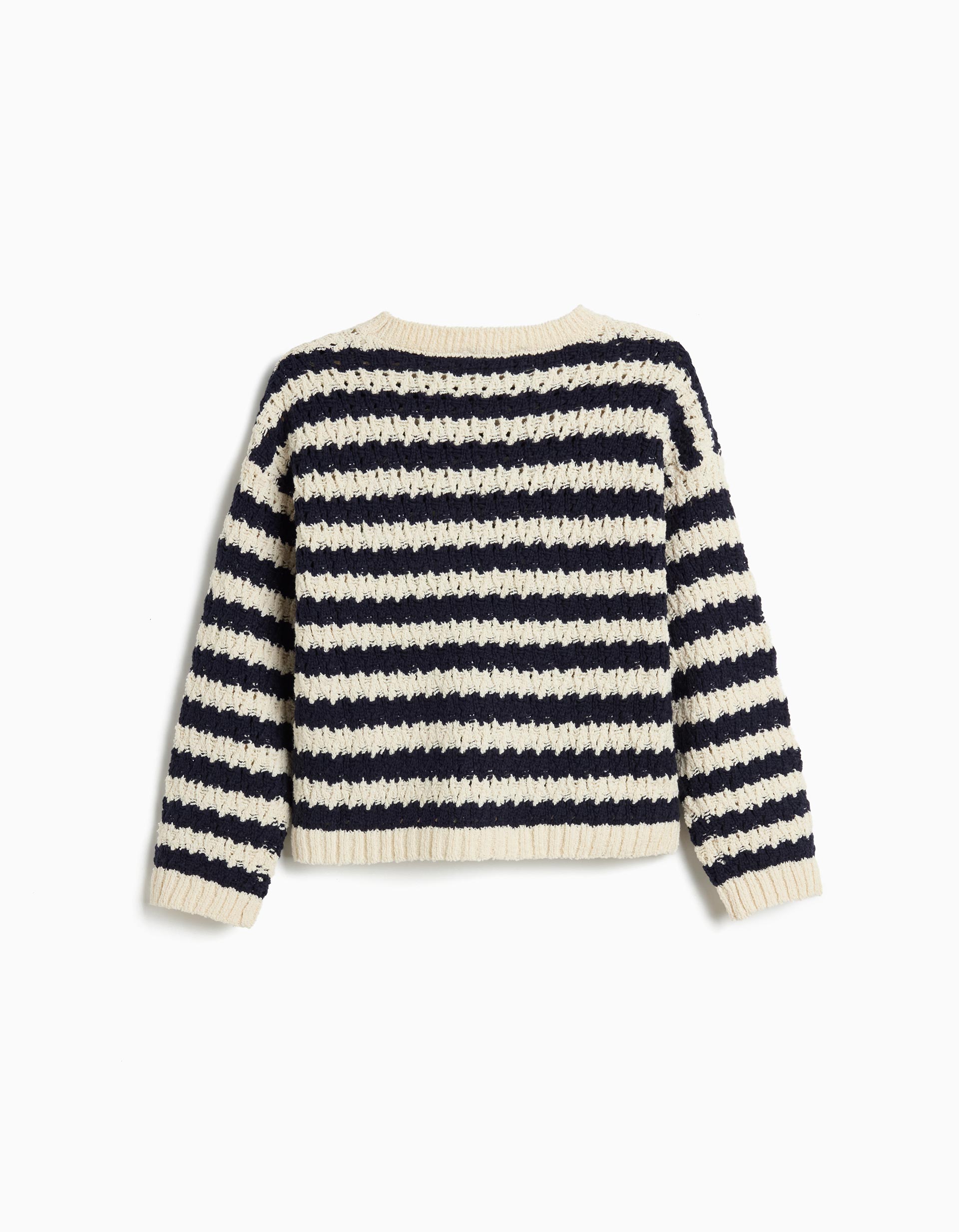 Camisola Riscas, Menina, Azul Escuro