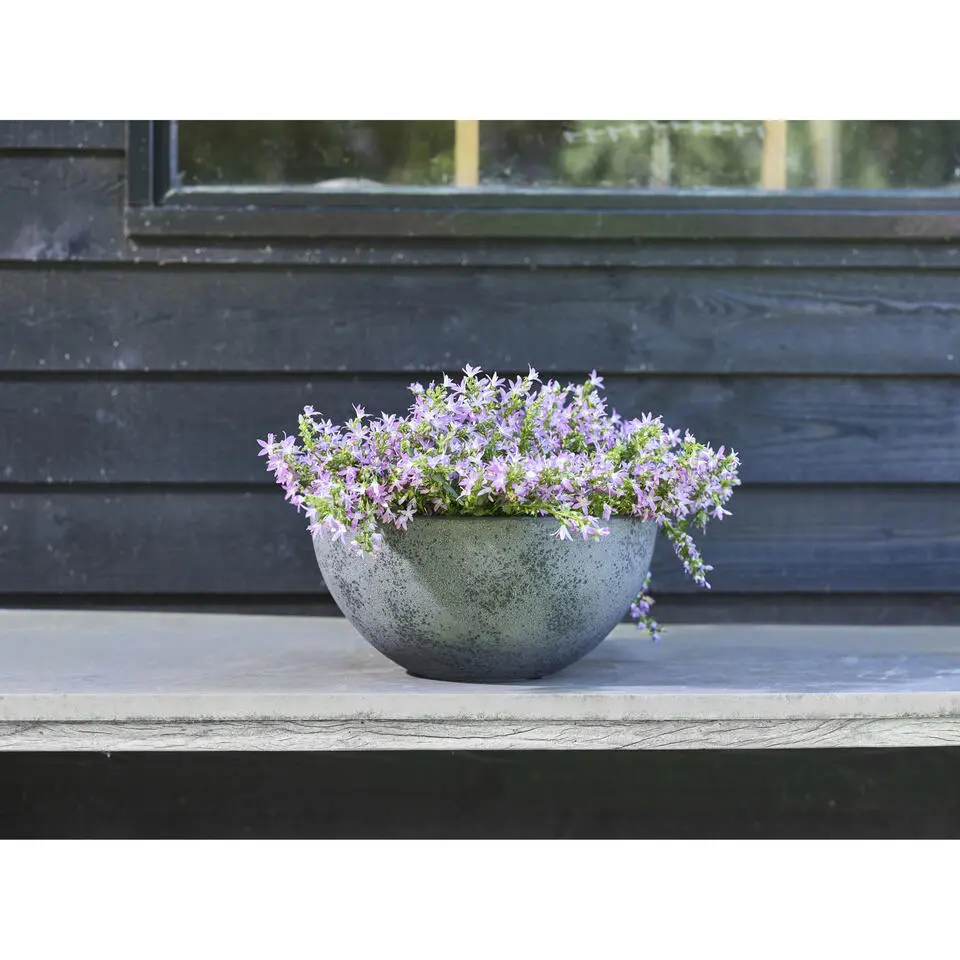 Ter Steege Bloempot schaal - kunststof - donkergrijs - D35xH23 cm