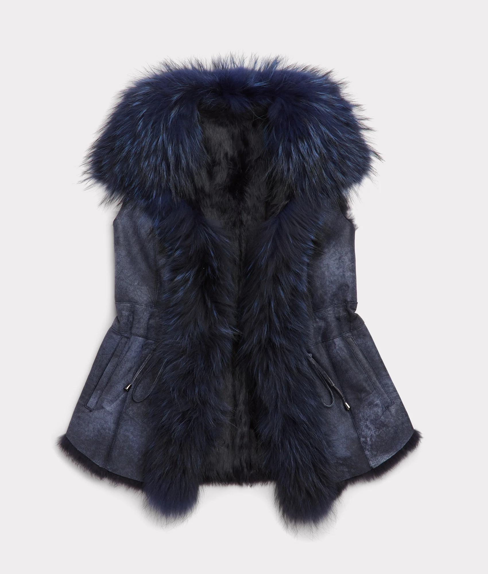 Serphina Fur Vest - Navy