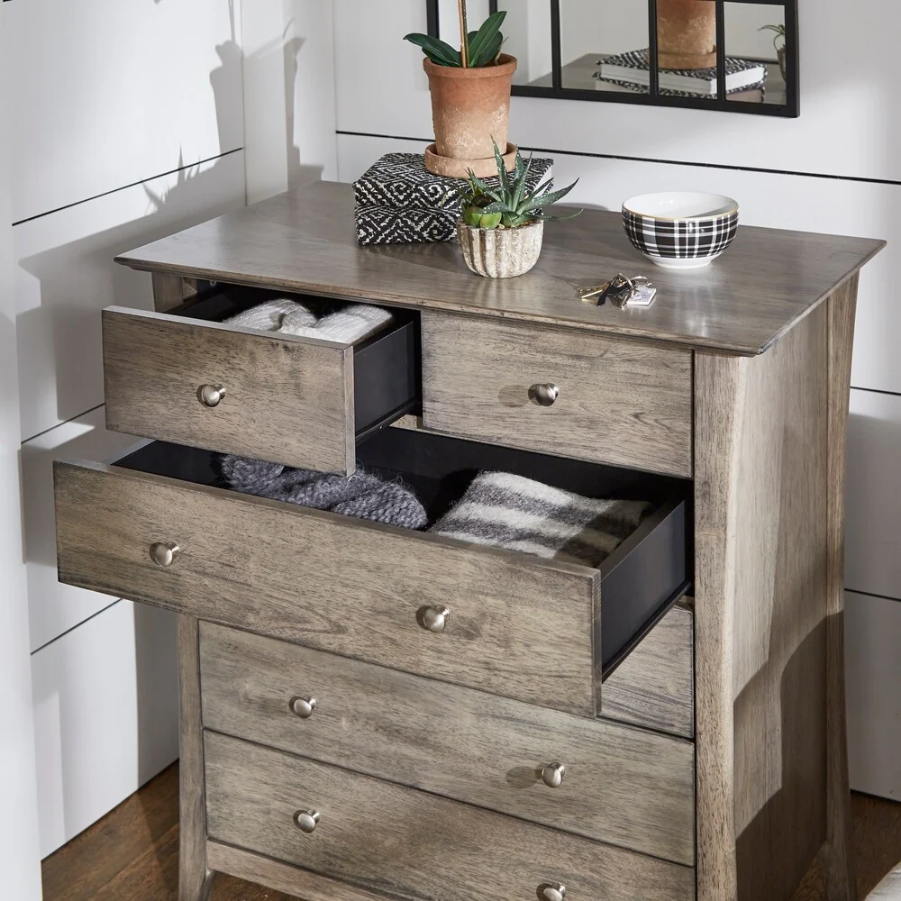 Gaetano Dark Burnt Grey 6-Drawer Chest by iNSPIRE Q Classic