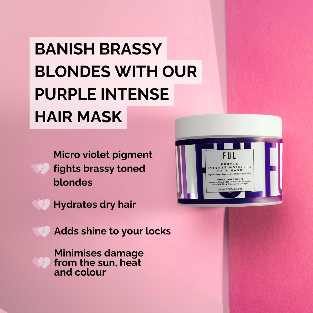 FUL Purple Hair Mask 300ml – Anti-Yellow Toning Mask for Blonde, Silver & Bleached Hair