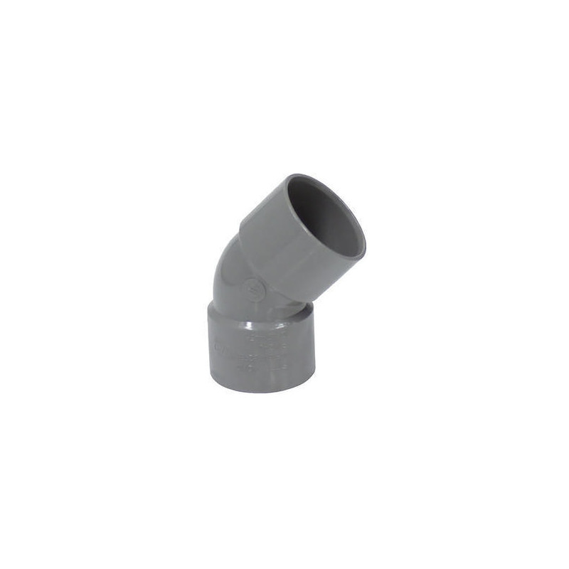 Coude en PVC pour sanitaire gris F/F 45° Ø 80 mm