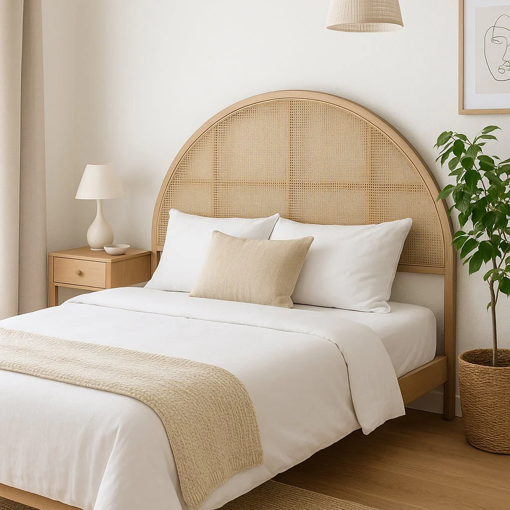 Cabeceira Cama Redonda Rattan 180x3,5x120 SERENA