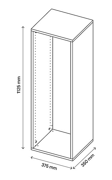 Caisson noir GoodHome Atomia H. 112,5 x L. 37 x P. 35 cm