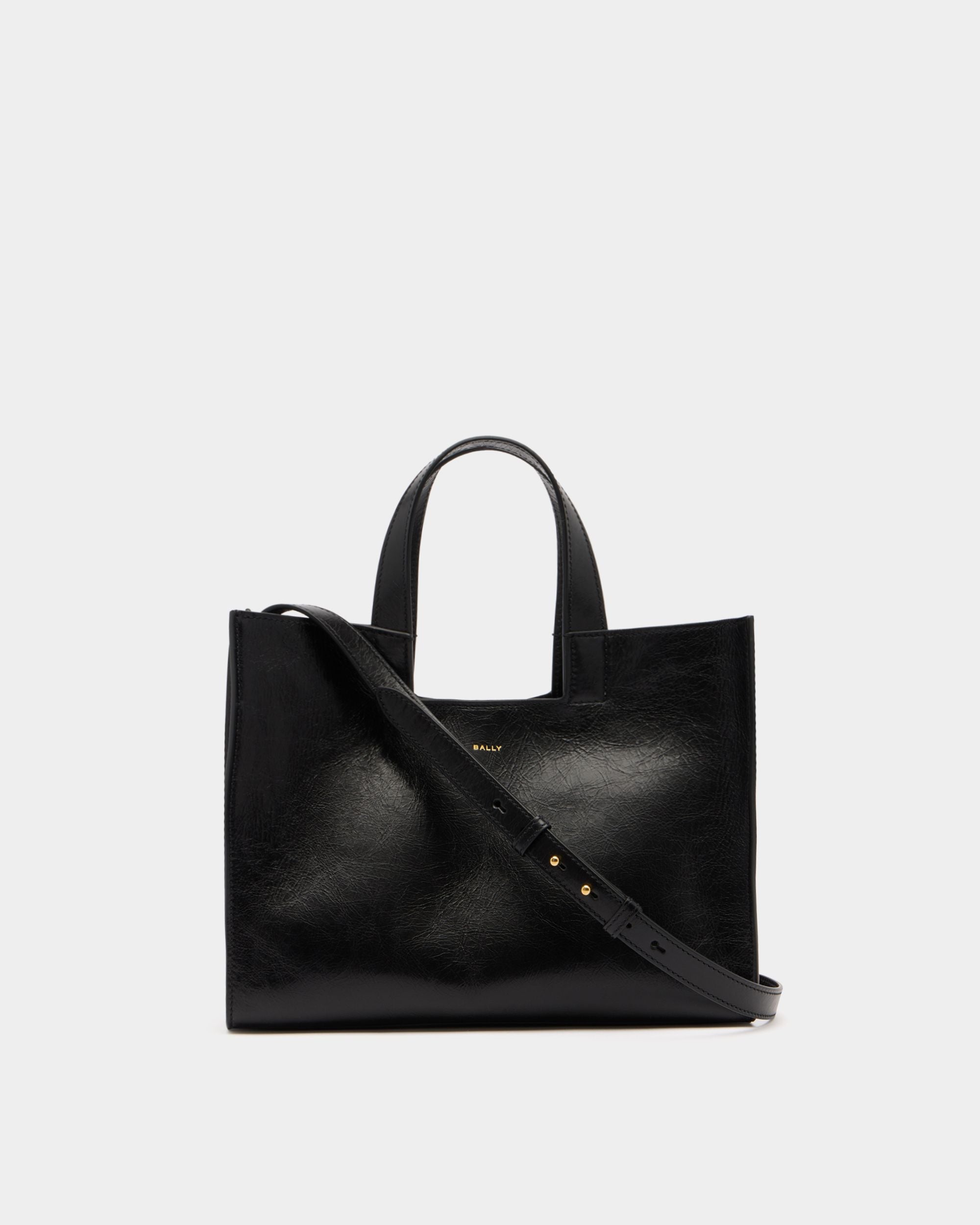 Easy Bally Tragetasche Aus Leder In Schwarz
