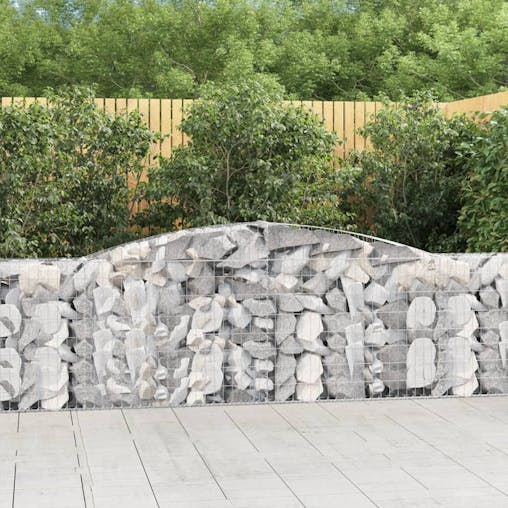 NNEVL Arched Gabion Baskets 4 pcs 400x30x100/120 cm Galvanised Iron