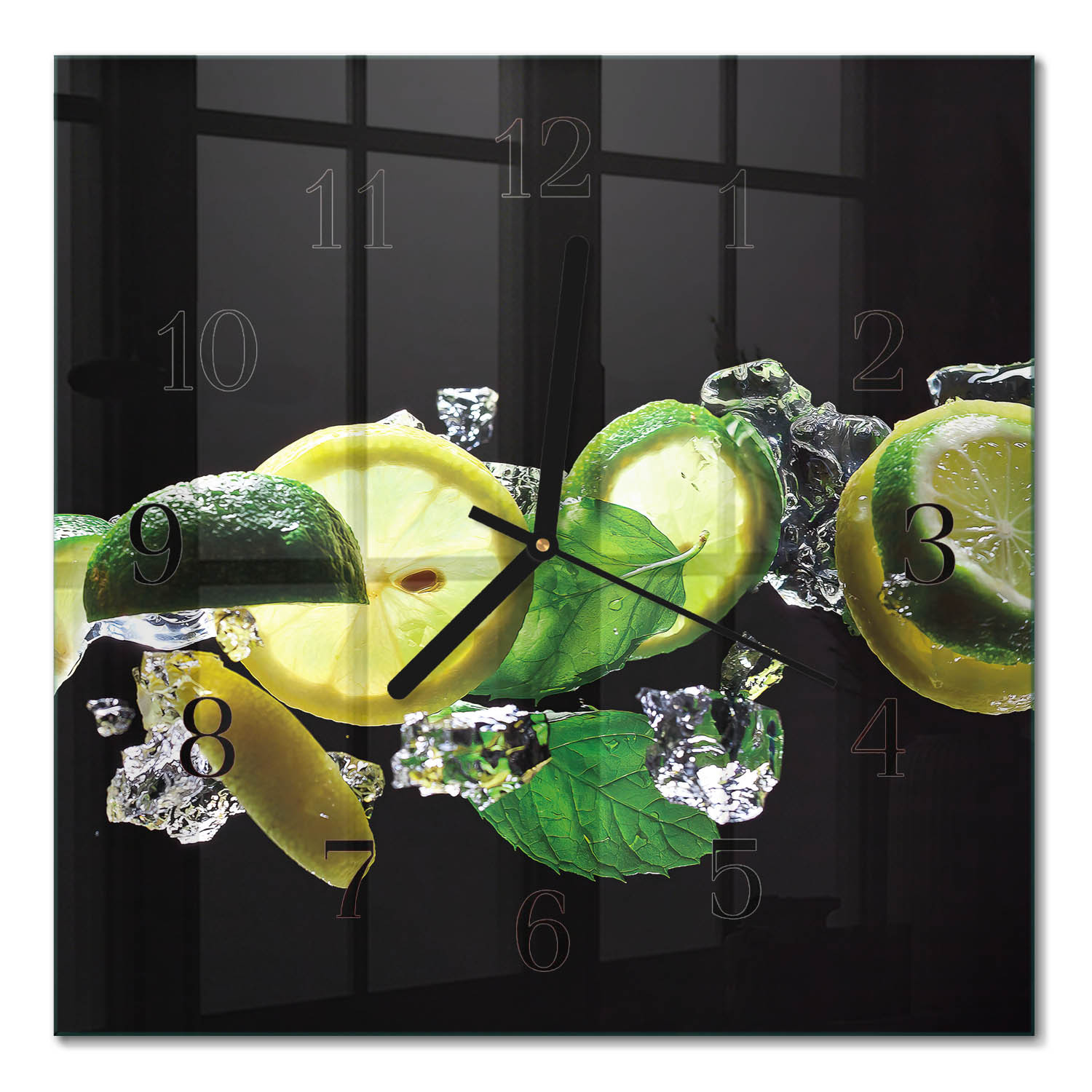 Zegar ścienny 30x30 Cytryna i Limonka nowoczesny do salonu