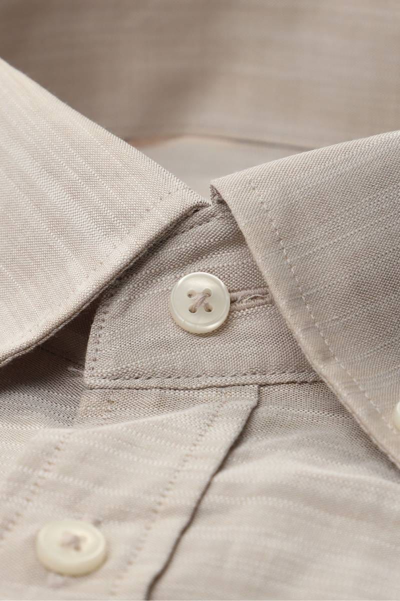 ETERNA Modern Fit Tencel Hemd beige/braun, Einfarbig