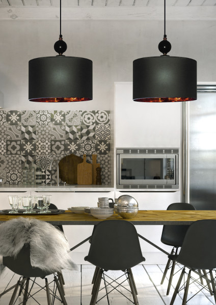 Lampa wisząca miedziano-czarna MELBA 1xE27x60W wym: 100x30x30 cm Candellux
