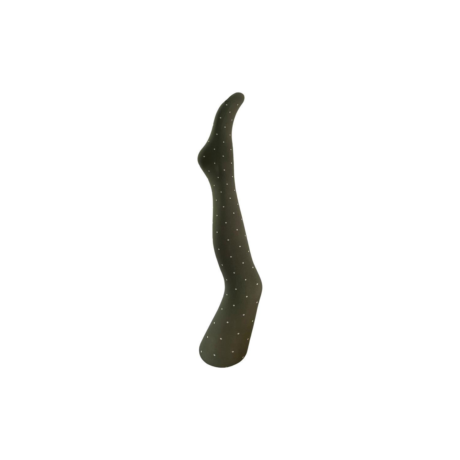 Agnes army dot tights, army w. off white dots