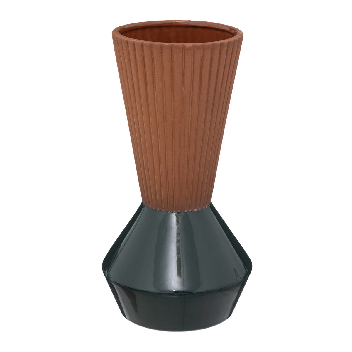 Wazon ALICANTE, terakota z zielonym, 25 cm
