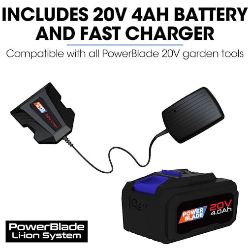 NNEMB 350CX 20V 13' Cordless Lawn Mower Kit, Fast Charger, 4Ah Battery, 5 Height, Brushless Electric, 330mm Cutting Path